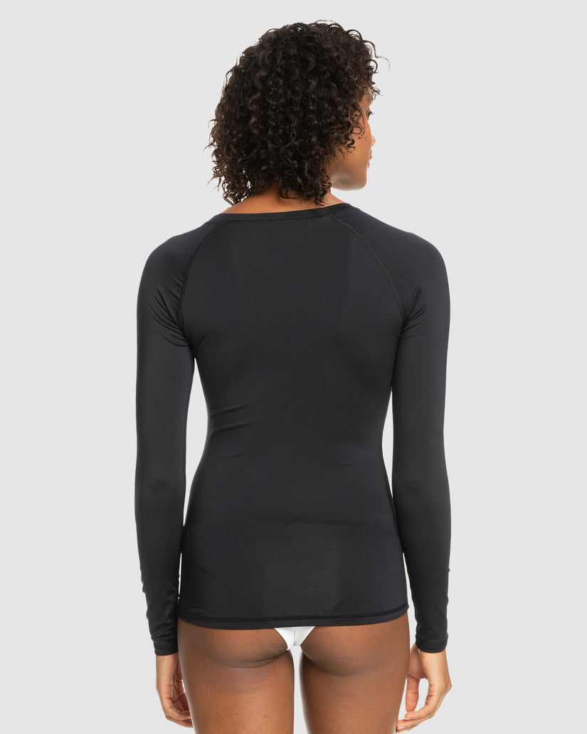 Womens New Essentials Front Lycra Zip Long Sleeve Rash Vest