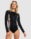 Womens Roxy Active Pt Ls Zipped Lycra Rashguard
