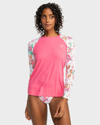 Womens Printed Long Sleeve Zipped Rash Vest