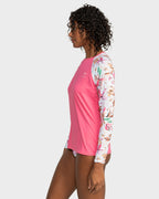 Womens Printed Long Sleeve Zipped Rash Vest