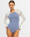 Womens Basic Long Sleeve One Piece Swim Suit