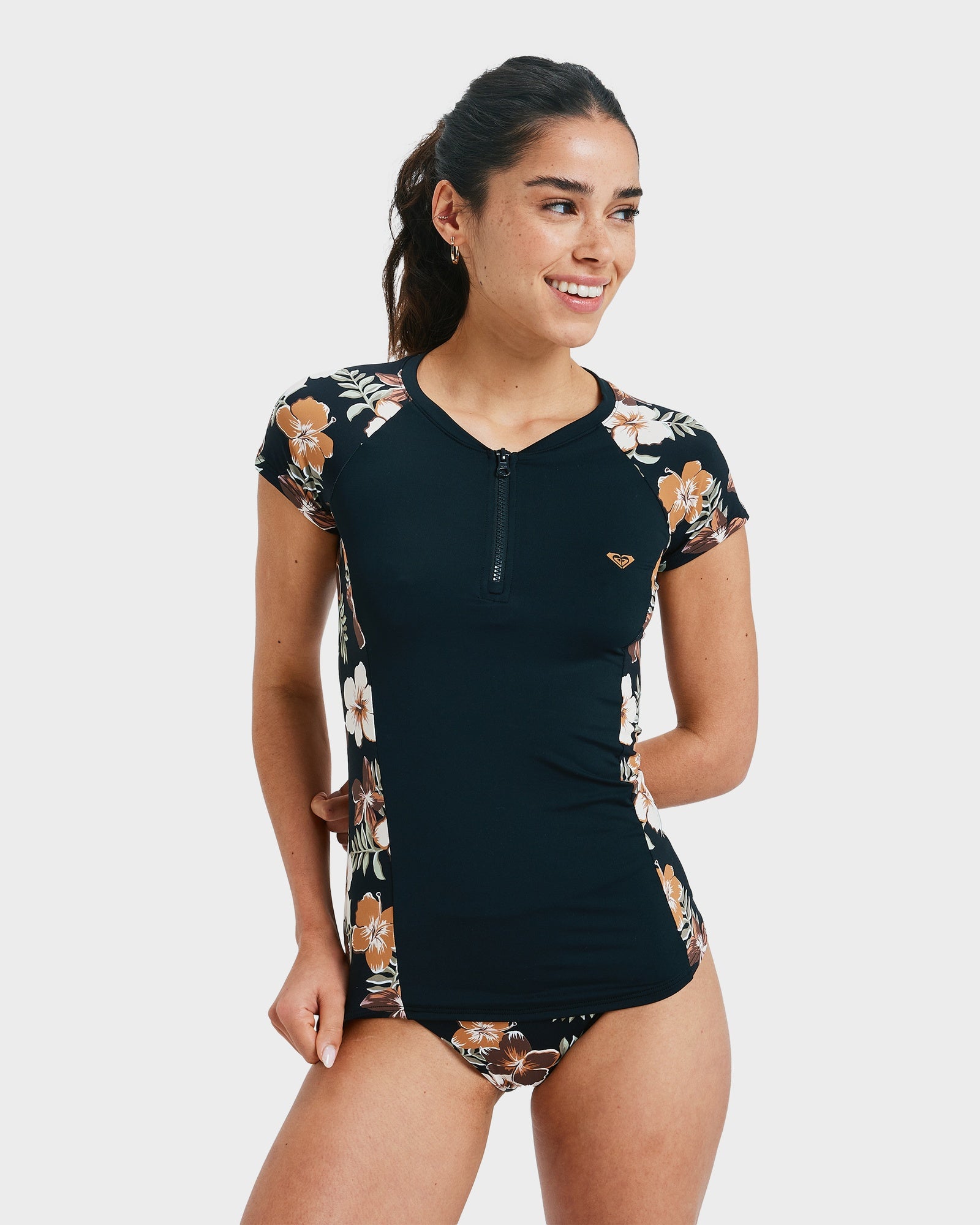 Womens Cs Half Zip Lycra Rash Vest Womens Cs Half Zip Lycra Rash Vest