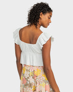 Womens Brisa Flutter Sleeve Crop Top