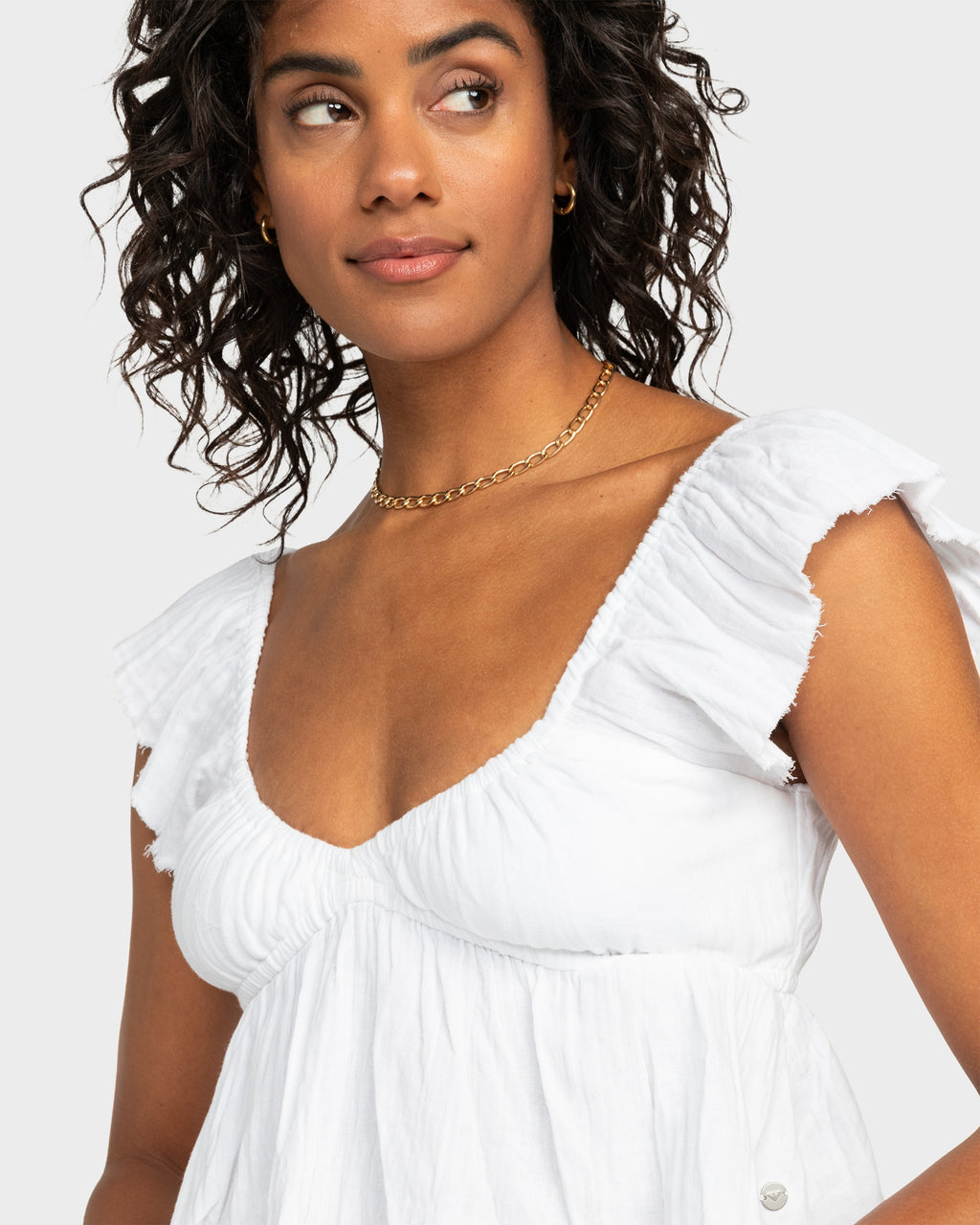 Womens Brisa Flutter Sleeve Crop Top