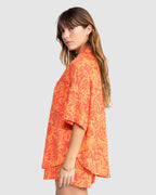 Womens Bisous Printed Short Sleeve Shirt