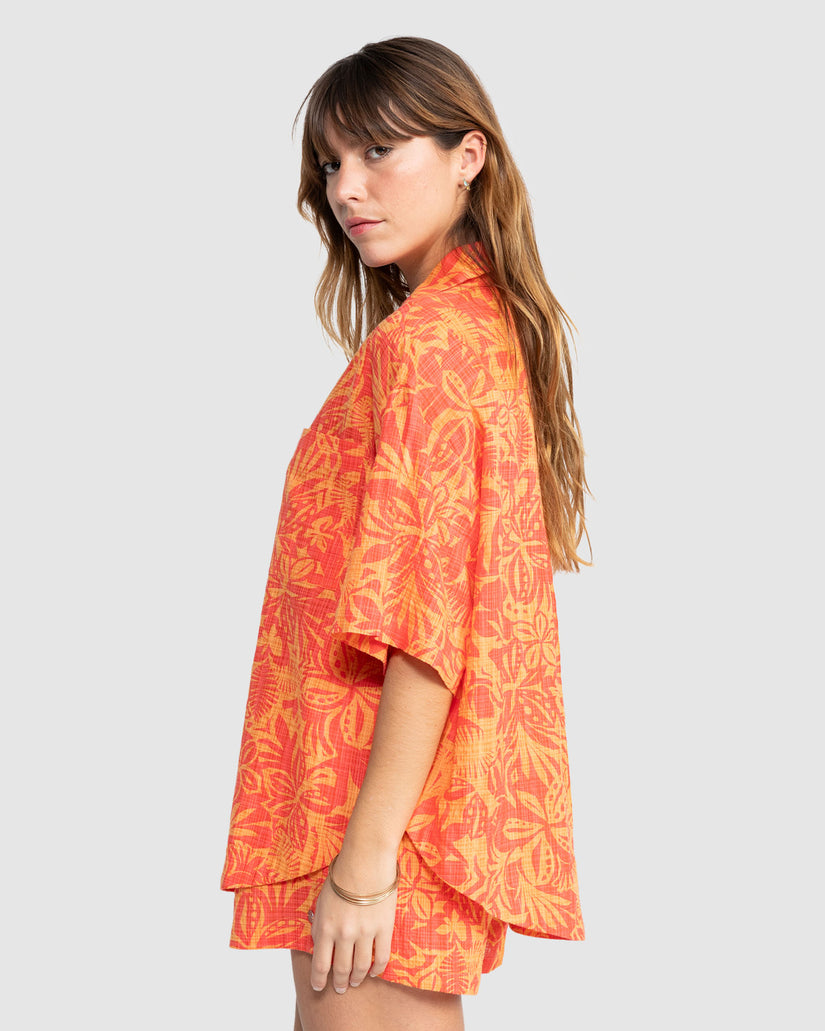 Womens Bisous Printed Short Sleeve Shirt