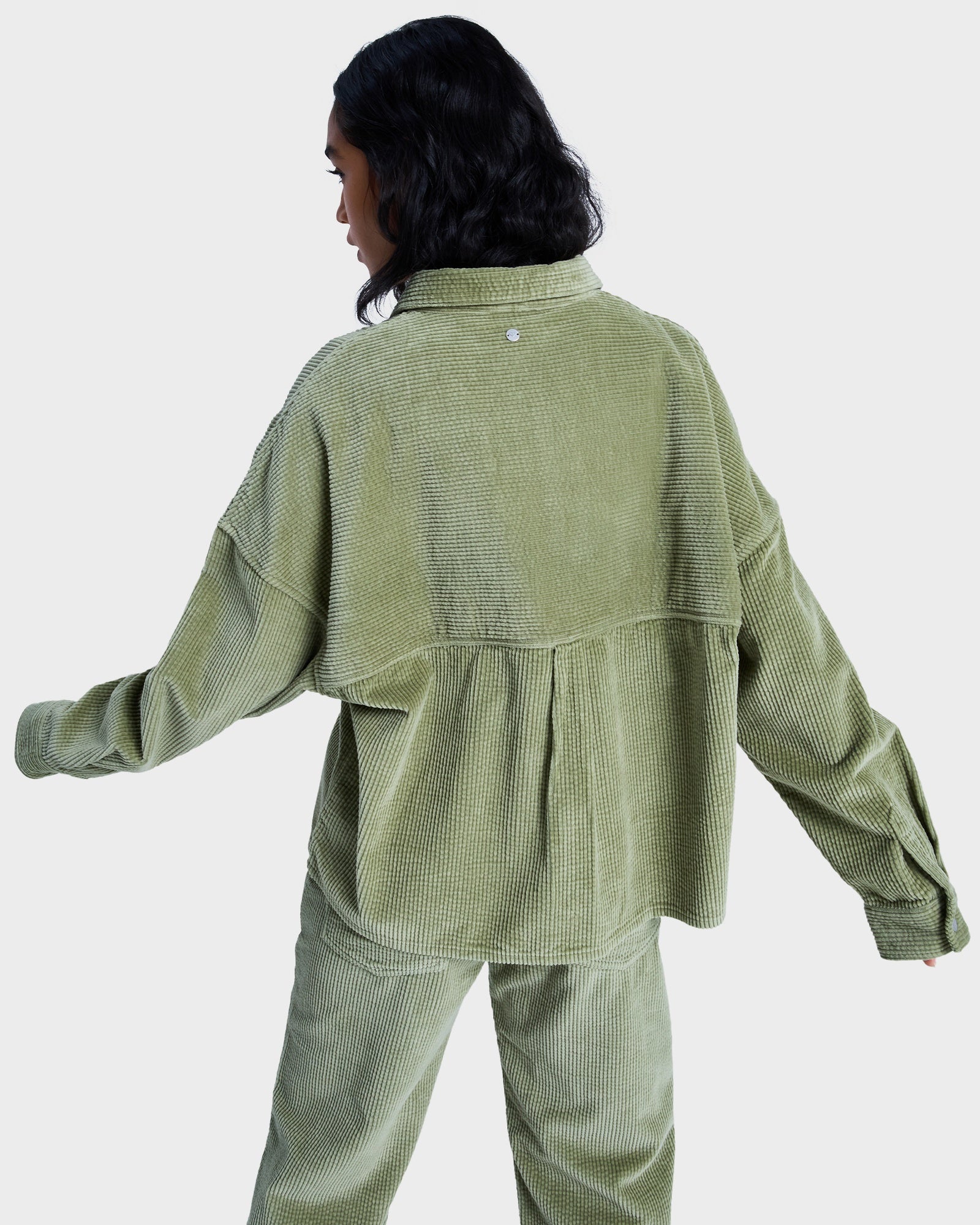 Womens Chilled Out Washed Cord Long Sleeve Shirt