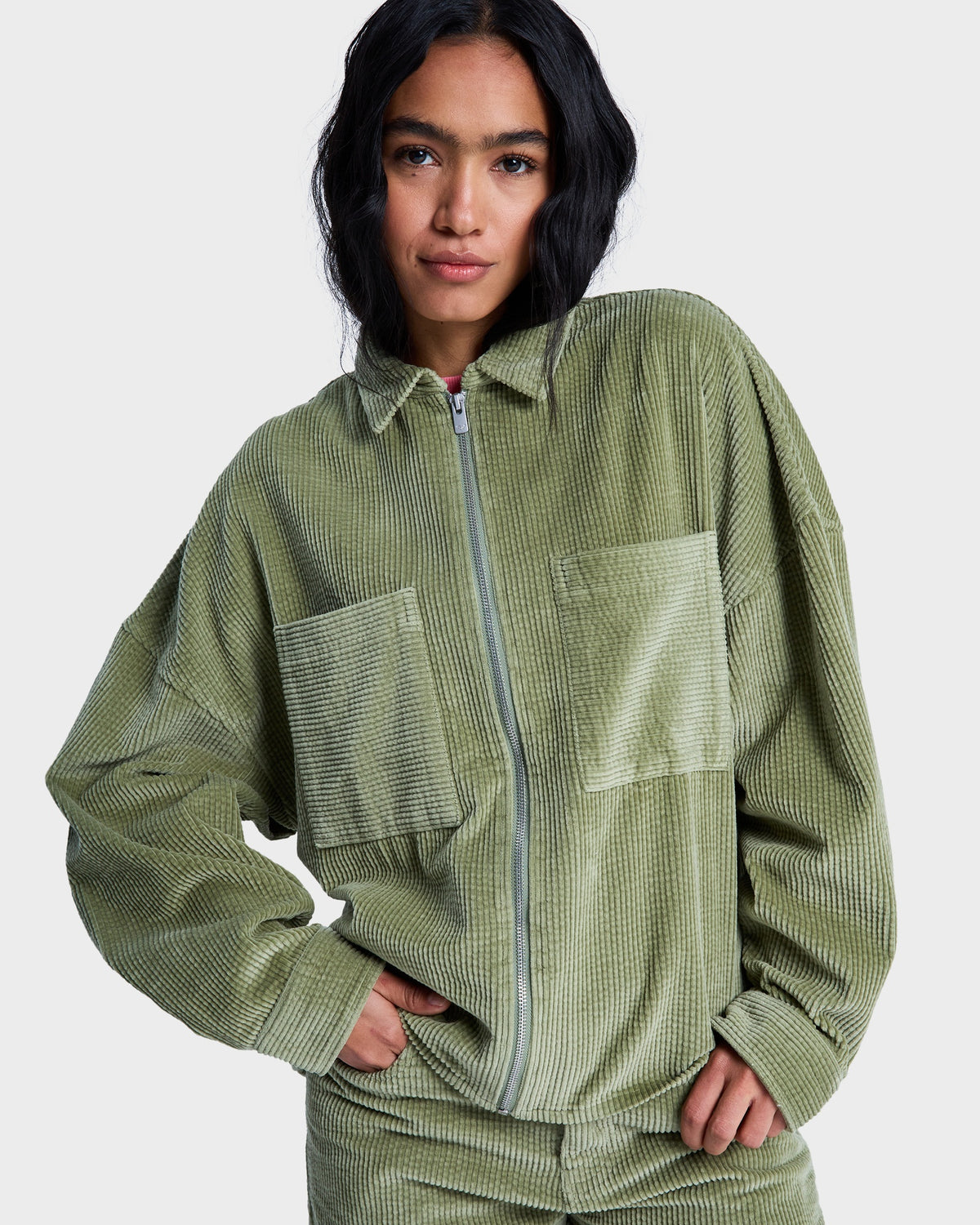 Womens Chilled Out Washed Cord Long Sleeve Shirt