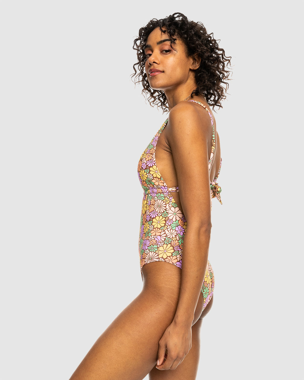 Womens All About Sol Tie Back One-Piece Swimsuit