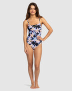 Womens Roxy Active Cross Back One-Piece Swimsuit