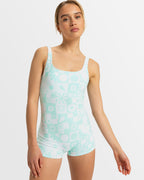 Womens Beach Bum Check Boyleg One Piece Suimsuit