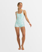 Womens Beach Bum Check Boyleg One Piece Suimsuit