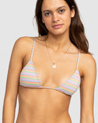Womens Wavy Stripe Tiki Tri Bikini Top