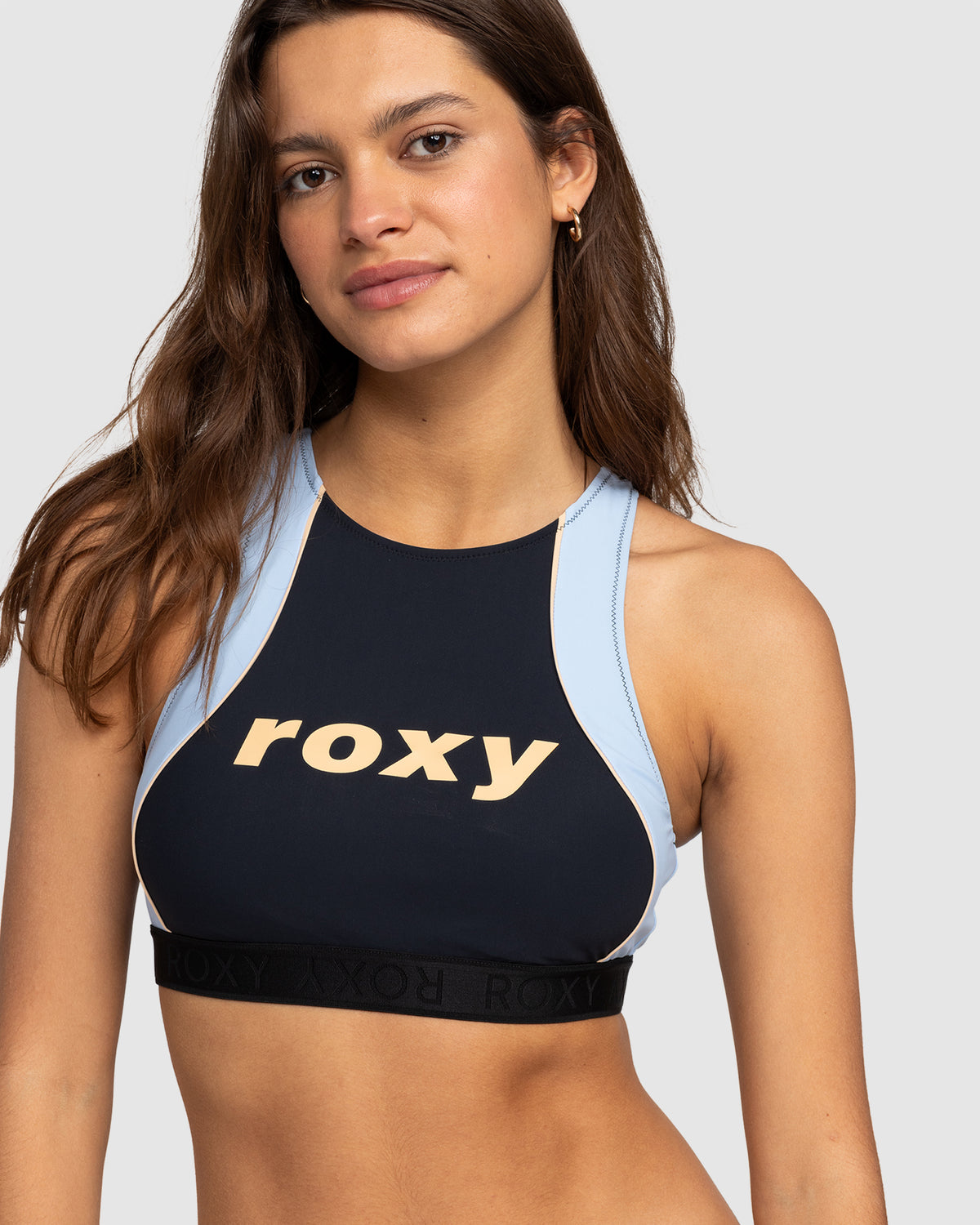 Womens Roxy Active Crop Top Bikini Top