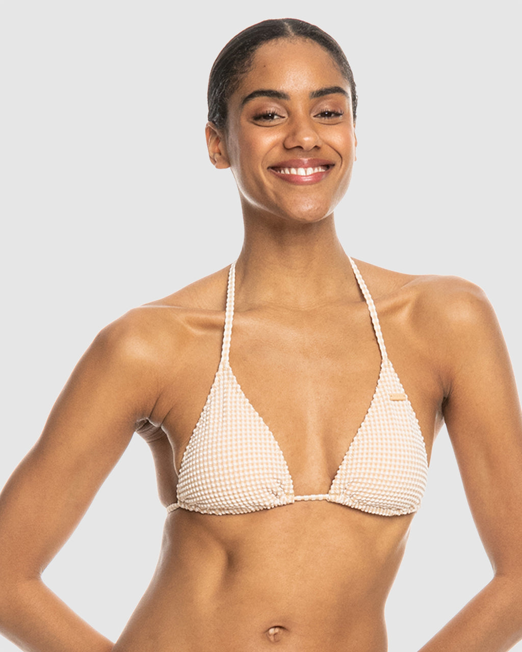 Womens Gingham Tiki Tri Bikini Top