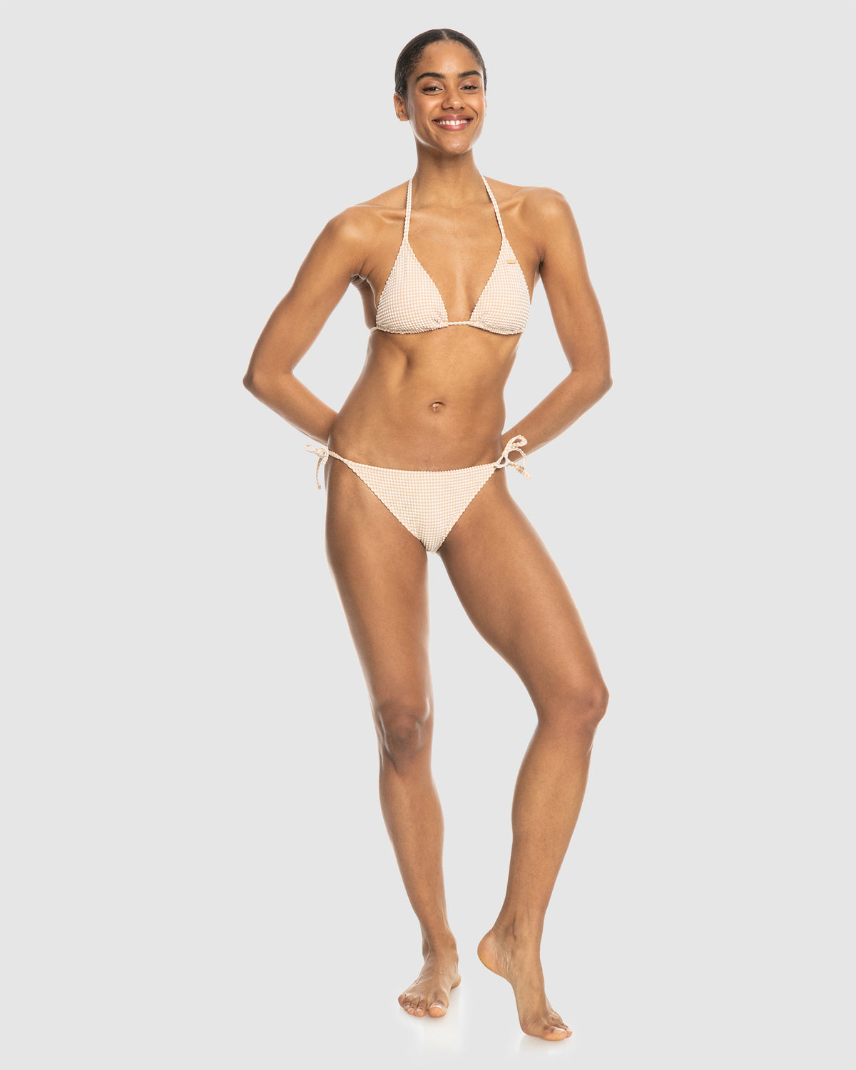 Womens Gingham Tiki Tri Bikini Top