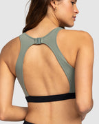 Womens Roxy Pro Wave Crop Top Bikini Top