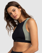 Womens Roxy Pro Wave Crop Top Bikini Top