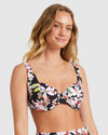 Womens Printed Beach Classics Underwire Dcup Bikini Top