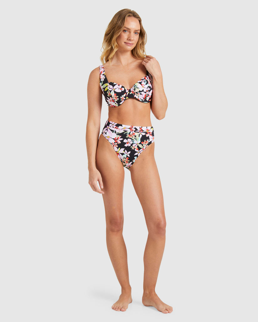 Womens Printed Beach Classics Underwire Dcup Bikini Top