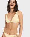 Womens Tropical Tile Fixed Tri Bikini Top