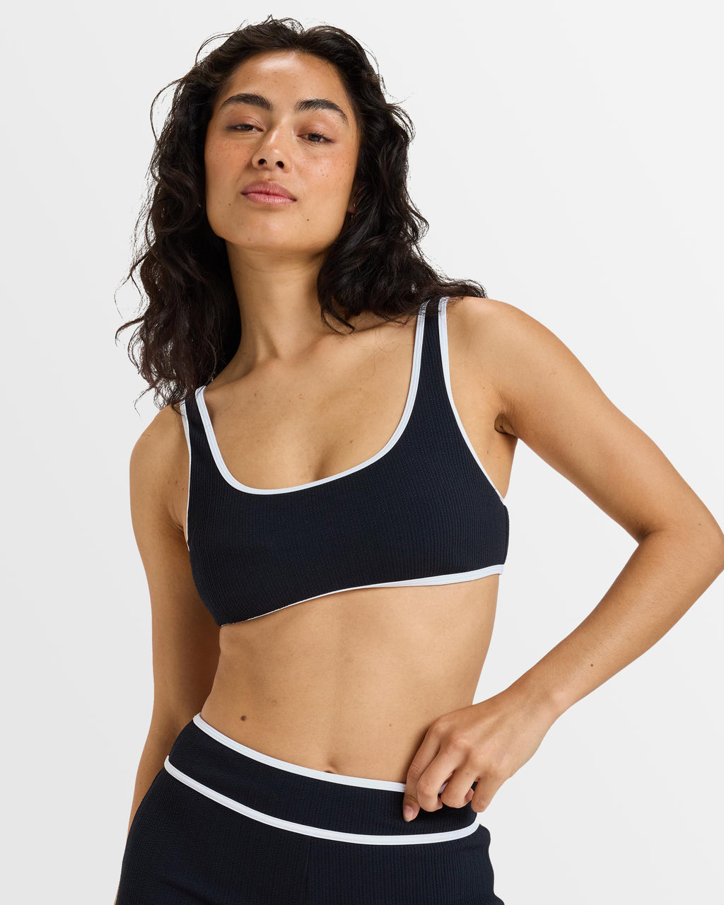 Womens Beloved Rib Bralette Bikini Top