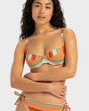 Womens Sunset Stripe Bikini Top