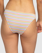 Womens Wavy Stripe Moderate Bikini Bottom