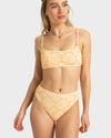 Womens Tropical Tile Midwaist Bikini Bottom