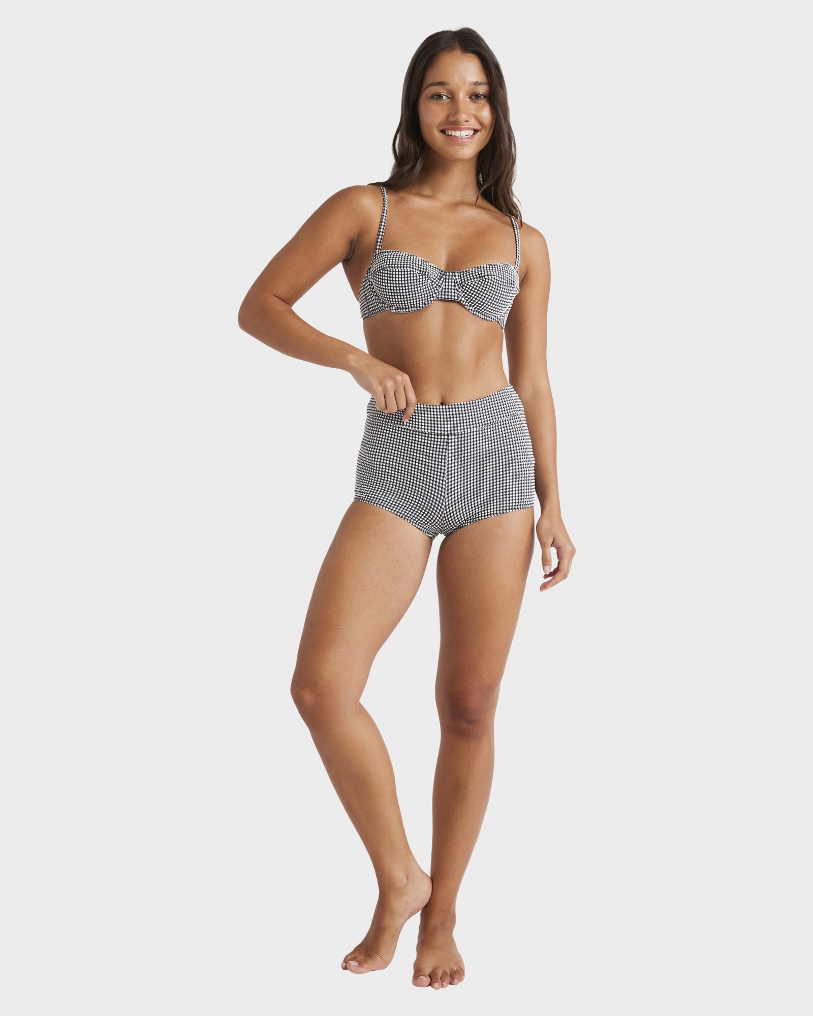 Womens Gingham Shorty Bikini Bottom Australia