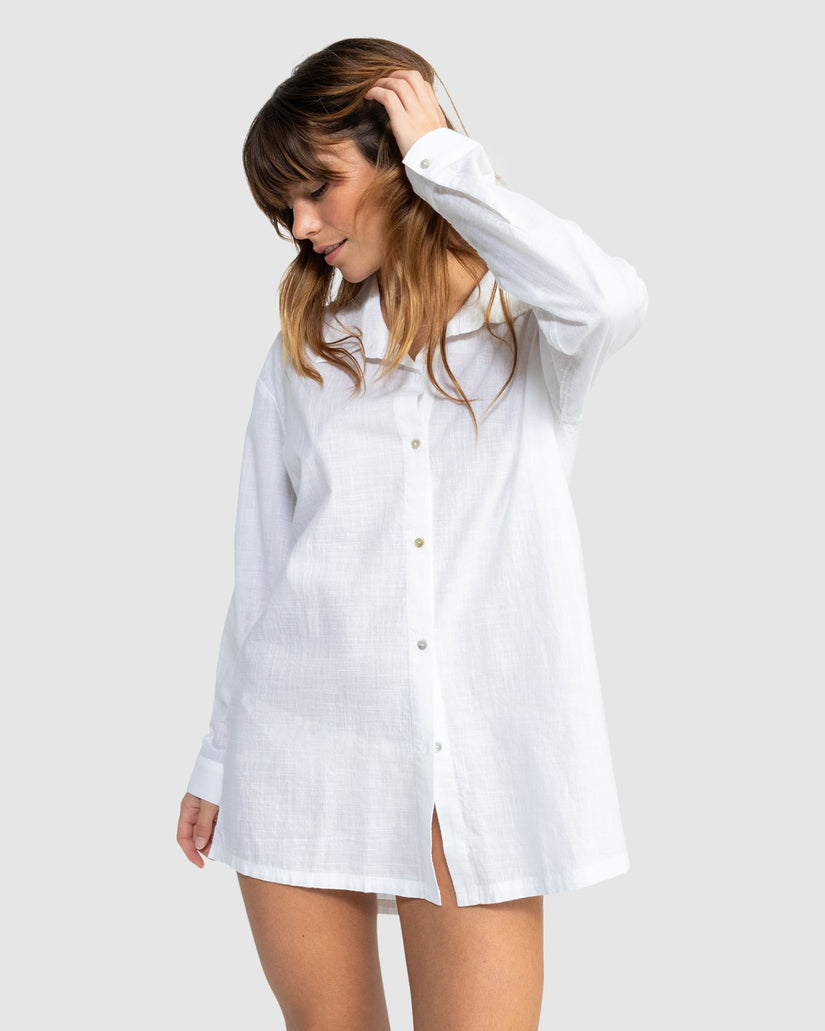 Womens New Solid Blue Riptide Cover Up