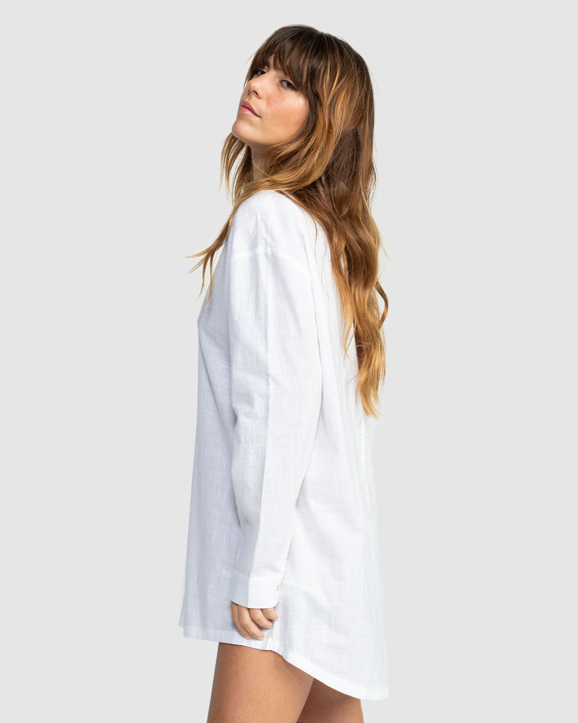 Womens New Solid Blue Riptide Cover Up
