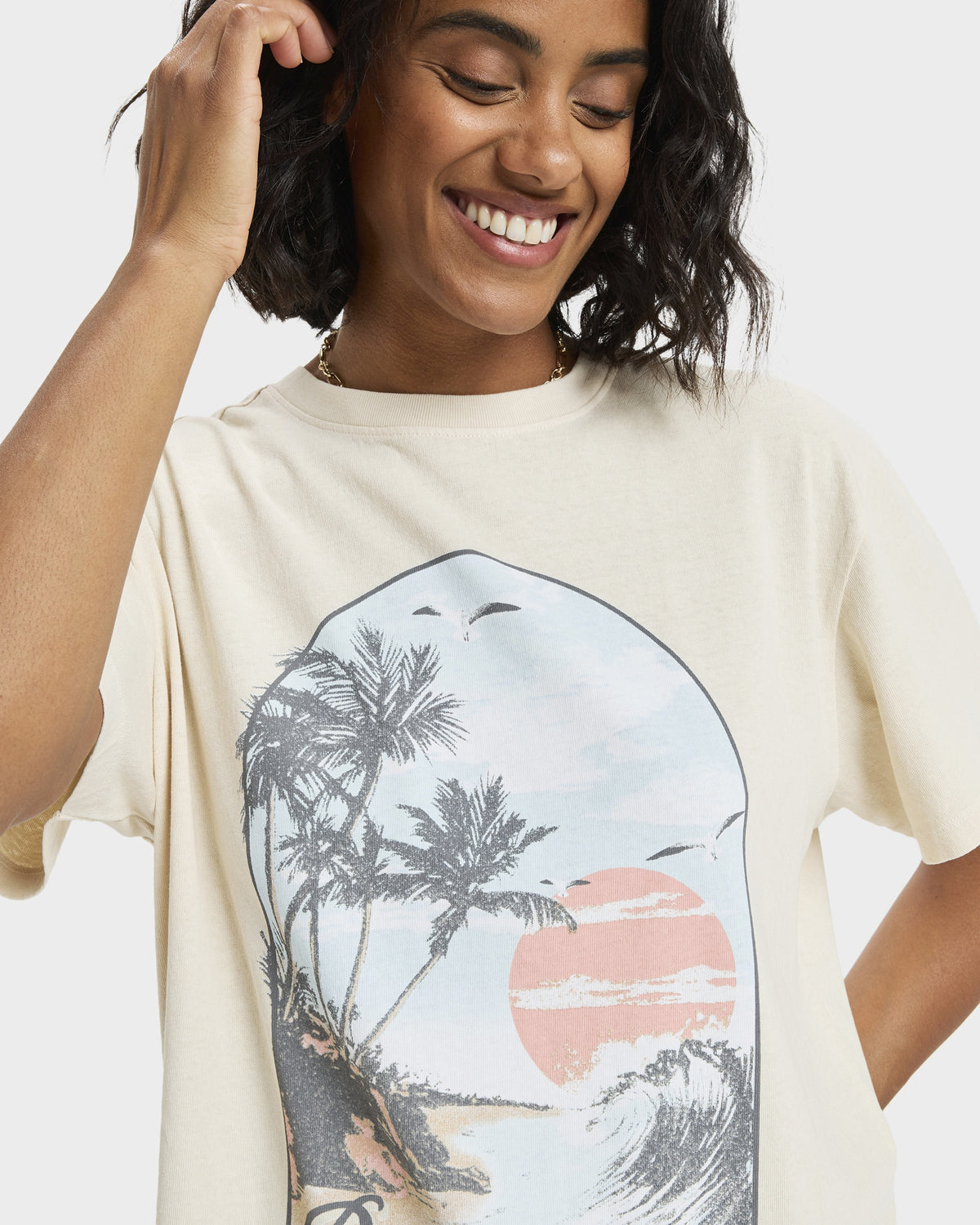Womens Sunnyoversize Stone Wash T-Shirt