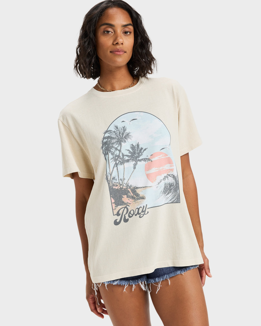 Womens Sunnyoversize Stone Wash T-Shirt