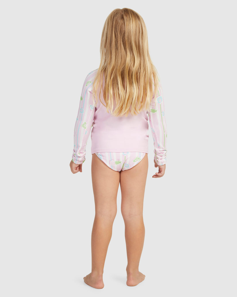 Girls Pineapple Line Ls Lycra Set Rashguard