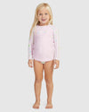 Girls Pineapple Line Ls Lycra Set Rashguard