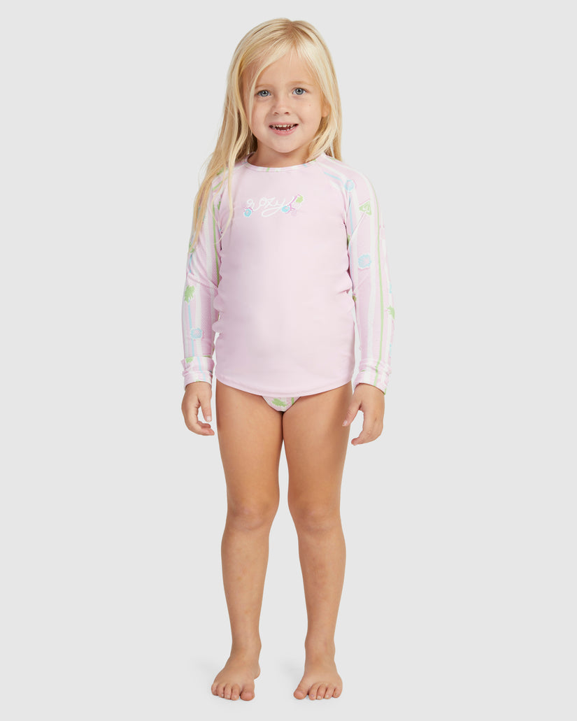 Girls Pineapple Line Ls Lycra Set Rashguard
