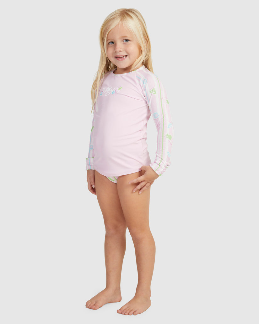 Girls Pineapple Line Ls Lycra Set Rashguard
