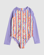 Girls 2-7 Rainbow Bay Stripe Long Sleeve Rash Vest