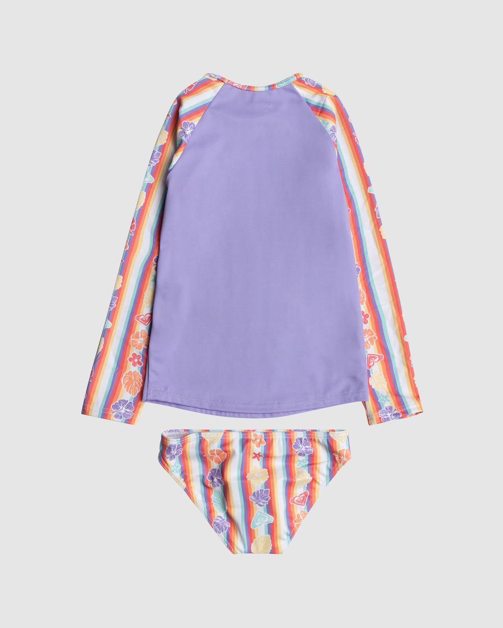 Girls 2-7 Rainbow Bay Stripe Lycra Long Sleeve Rash Vest Two Piece