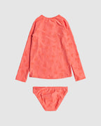 Girls 2-7 Palm Tree Lycra Set Long Sleeve Rash Vest