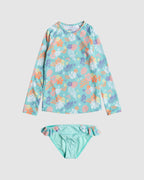 Girls 2-7 Beach Bay Lycra Set Long Sleeve Rash Vest