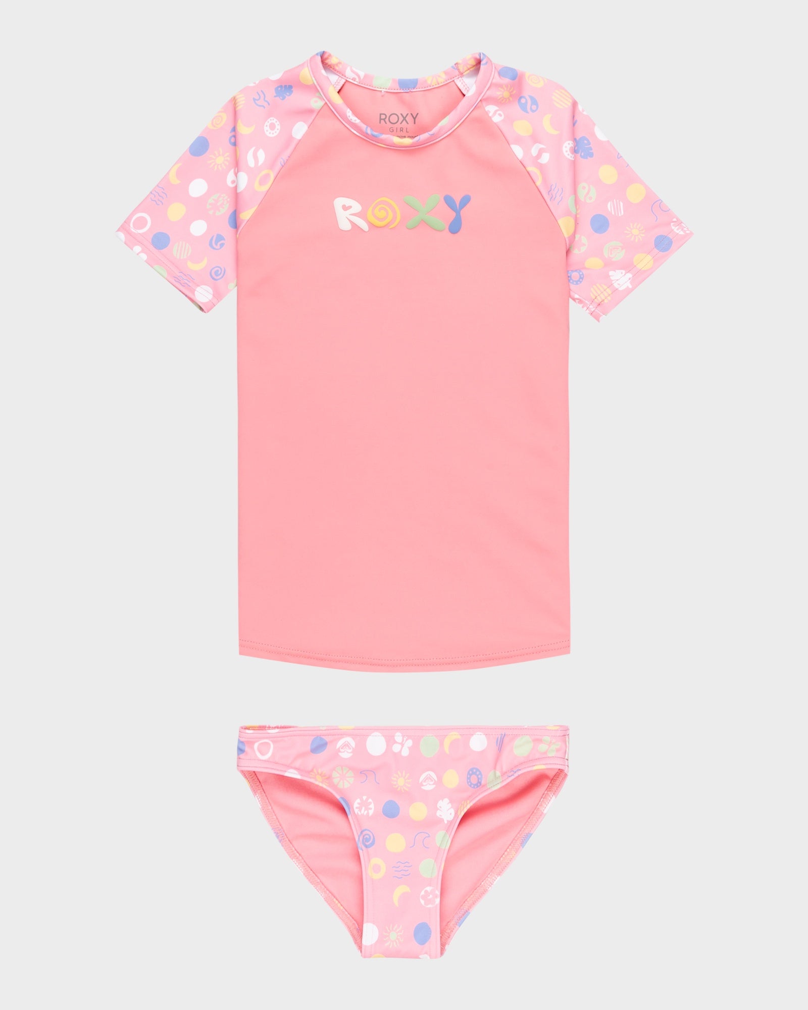 Girls 8-16 Roxy Dot Short Sleeve Lycra Rash Vest