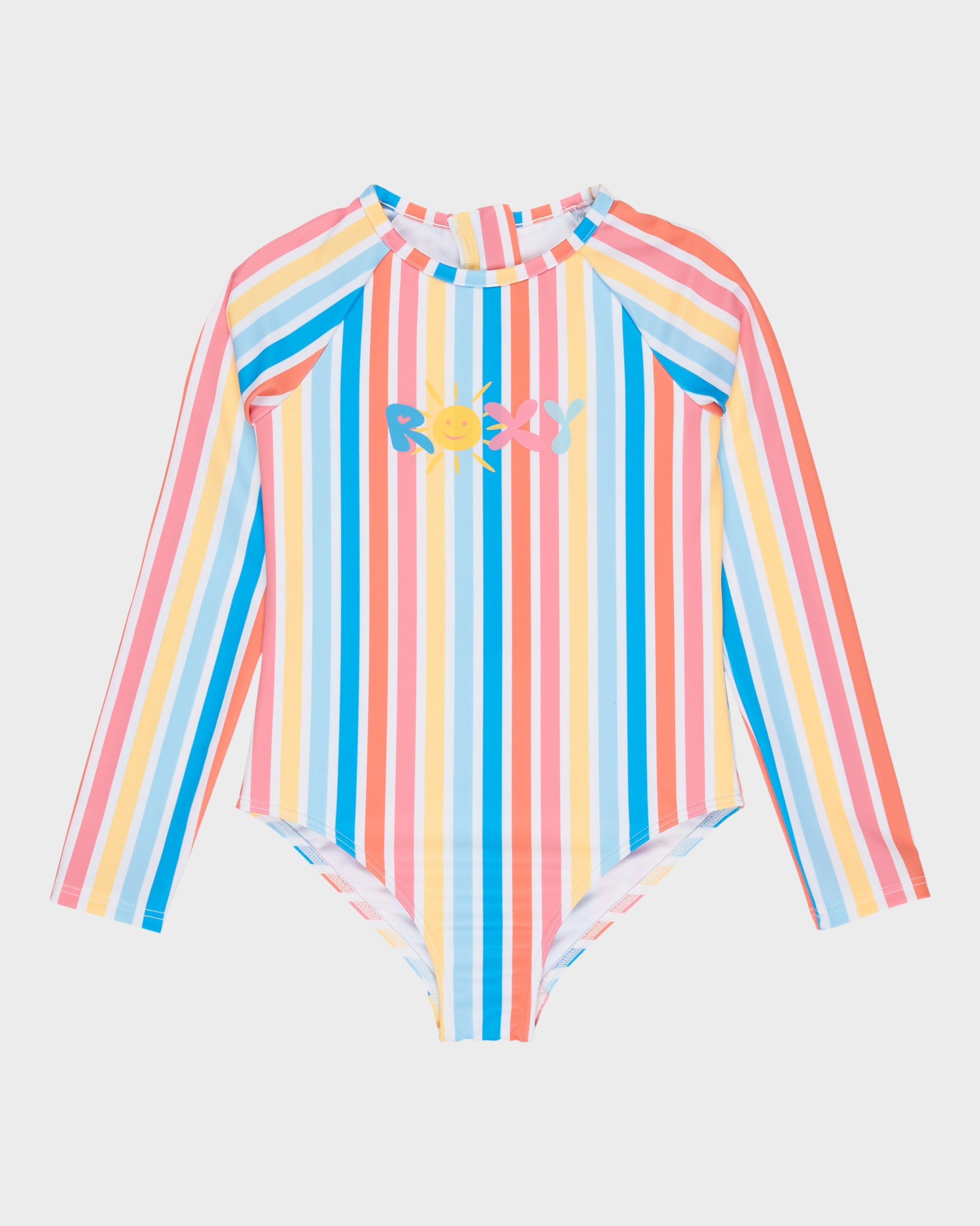 Girls 2-7 Holly Stripe Long Sleeve Onesie Rash Vest