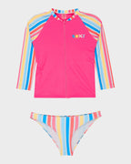Girls 2-7 Holy Stripe Long Sleeve Rash Vest