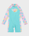 Girls 2-7 Tropical Square One Piece Rash Vest