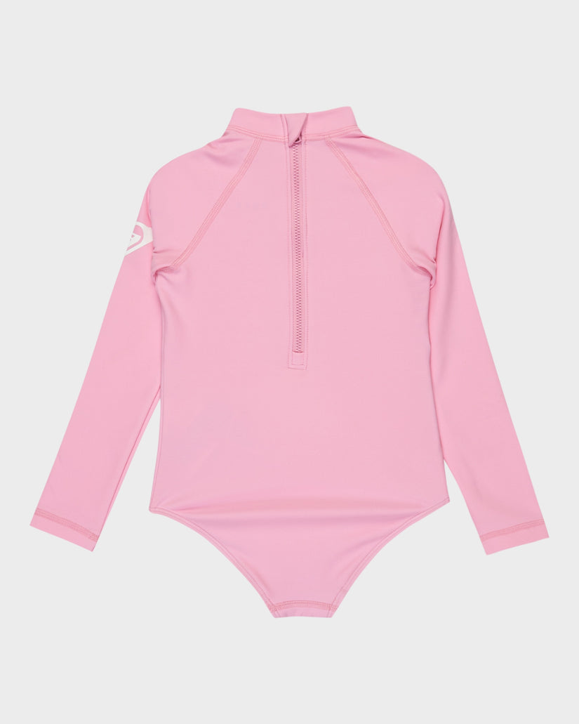 Girls 2-7 Heater Long Sleeve One Piece Rash Vest