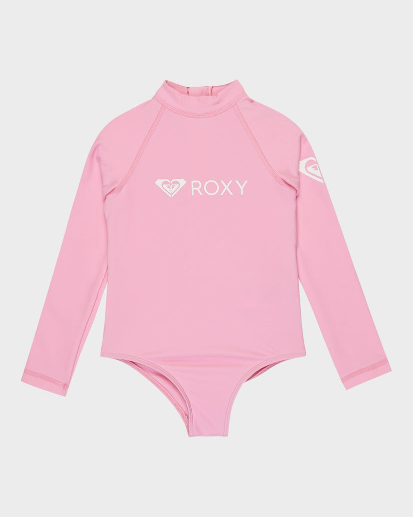 Girls 2-7 Heater Long Sleeve One Piece Rash Vest
