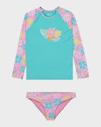 Girls 2-7 Tropical Square Lycra One Piece Rash Vest