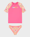 Girls 2-7 Check TW Lycra Set Rash Vest